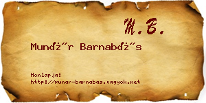 Munár Barnabás névjegykártya